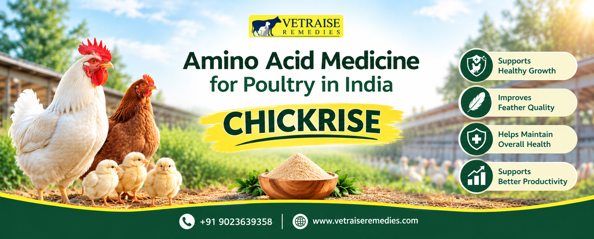 Amino acid medicine for poultry in india (CHICKRISE)